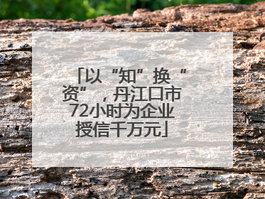 以“知”换“资”，丹江口市72小时为企业授信千万元