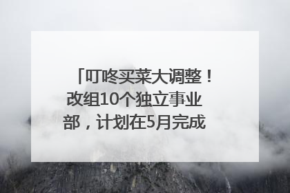 叮咚买菜大调整！改组10个独立事业部，计划在5月完成App端全面改版