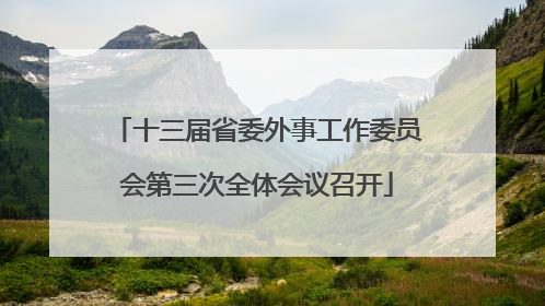 十三届省委外事工作委员会第三次全体会议召开