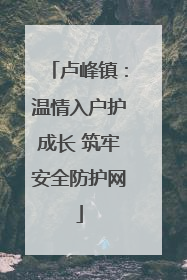 卢峰镇：温情入户护成长 筑牢安全防护网