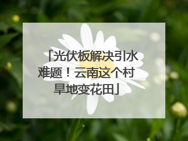 光伏板解决引水难题！云南这个村旱地变花田
