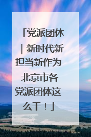 党派团体｜新时代新担当新作为 北京市各党派团体这么干！