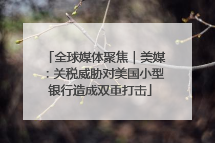 全球媒体聚焦｜美媒：关税威胁对美国小型银行造成双重打击