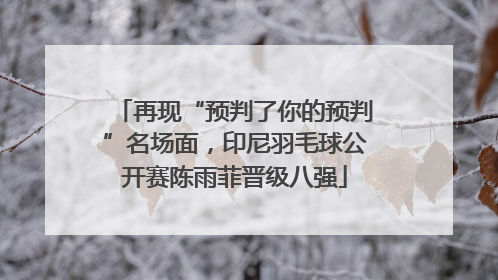 再现“预判了你的预判”名场面，印尼羽毛球公开赛陈雨菲晋级八强