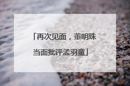 再次见面，董明珠当面批评孟羽童