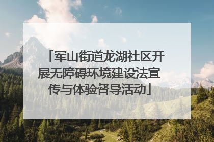 军山街道龙湖社区开展无障碍环境建设法宣传与体验督导活动