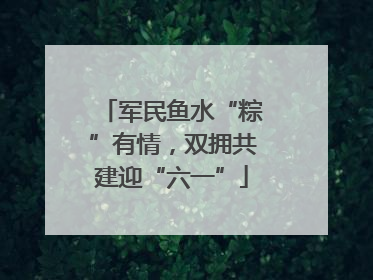 军民鱼水“粽”有情，双拥共建迎“六一”