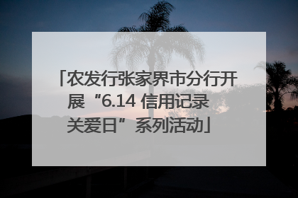 农发行张家界市分行开展“6.14 信用记录关爱日”系列活动