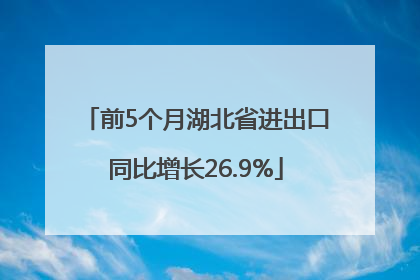 前5个月湖北省进出口同比增长26.9%