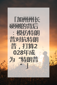 加州州长硬刚的背后：模仿特朗普对抗特朗普，打算2028年成为“特朗普”