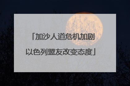 加沙人道危机加剧 以色列盟友改变态度
