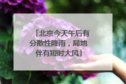 北京今天午后有分散性降雨，局地伴有短时大风