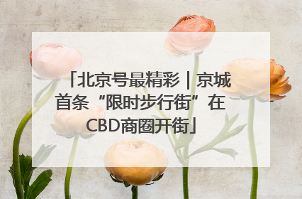 北京号最精彩｜京城首条“限时步行街”在CBD商圈开街