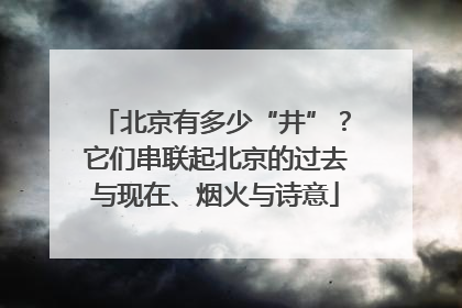 北京有多少“井”？它们串联起北京的过去与现在、烟火与诗意
