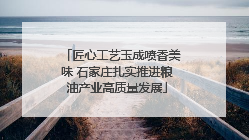 匠心工艺玉成喷香美味 石家庄扎实推进粮油产业高质量发展