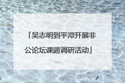 吴志明到平潭开展非公论坛课题调研活动