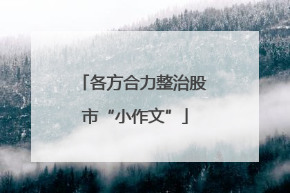 各方合力整治股市“小作文”