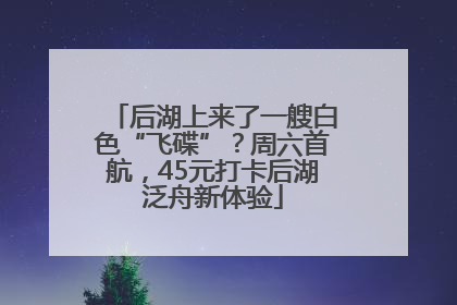 后湖上来了一艘白色“飞碟”？周六首航，45元打卡后湖泛舟新体验