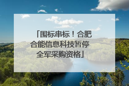 围标串标！合肥合能信息科技暂停全军采购资格