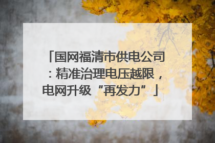 国网福清市供电公司：精准治理电压越限，电网升级“再发力”
