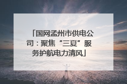 国网孟州市供电公司：聚焦“三夏”服务护航电力清风