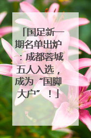国足新一期名单出炉：成都蓉城五人入选，成为“国脚大户”！