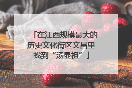 在江西规模最大的历史文化街区文昌里找到“汤显祖”