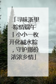 寻味浙里·粽情端午丨小小一枚开化碱水粽，守护那份浓浓乡情