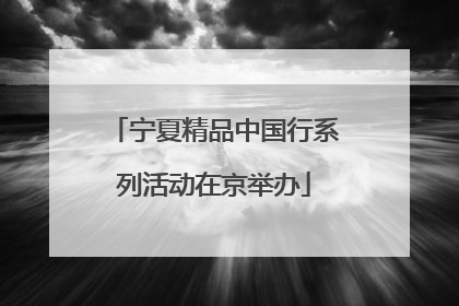 宁夏精品中国行系列活动在京举办