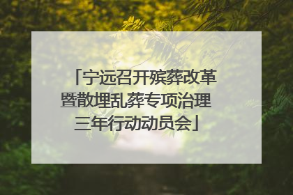 宁远召开殡葬改革暨散埋乱葬专项治理三年行动动员会