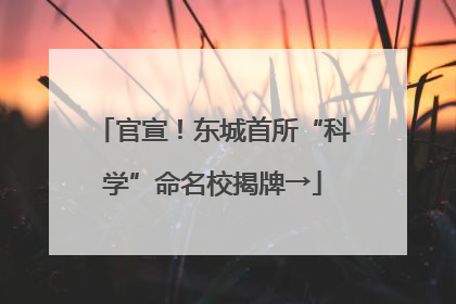 官宣！东城首所“科学”命名校揭牌→