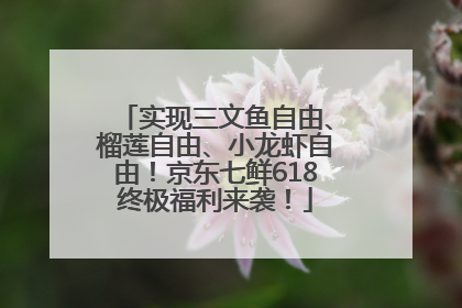 实现三文鱼自由、榴莲自由、小龙虾自由！京东七鲜618终极福利来袭！