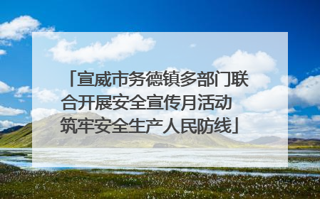 宣威市务德镇多部门联合开展安全宣传月活动 筑牢安全生产人民防线