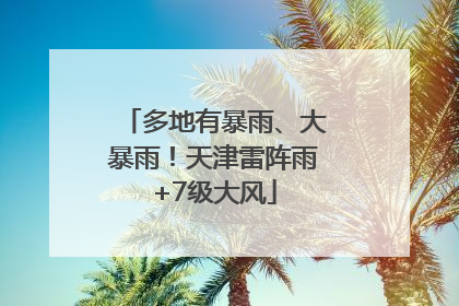 多地有暴雨、大暴雨！天津雷阵雨+7级大风
