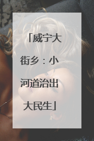 威宁大街乡：小河道治出大民生