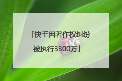 快手因著作权纠纷被执行3300万