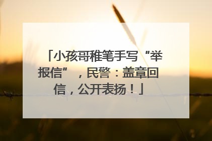小孩哥稚笔手写“举报信”，民警：盖章回信，公开表扬！