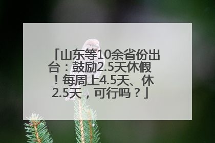 山东等10余省份出台：鼓励2.5天休假！每周上4.5天、休2.5天，可行吗？