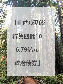 山西成功发行第四批106.79亿元政府债券