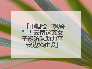 巾帼绘“枫警”！云南这支女子巡防队助力平安边境建设