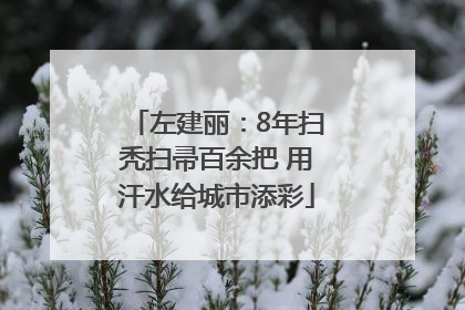 左建丽：8年扫秃扫帚百余把 用汗水给城市添彩