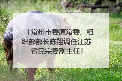 常州市委原常委、组织部部长陈翔调任江苏省民宗委副主任