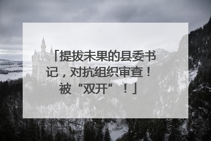 提拔未果的县委书记，对抗组织审查！被“双开”！