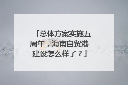 总体方案实施五周年，海南自贸港建设怎么样了？