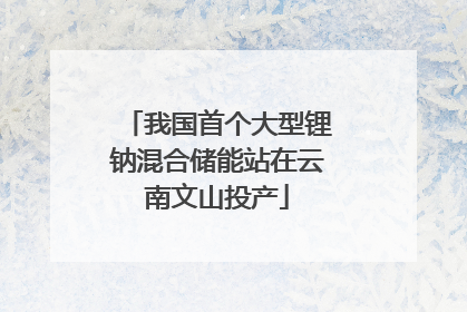 我国首个大型锂钠混合储能站在云南文山投产
