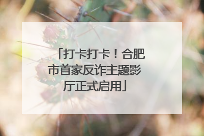打卡打卡！合肥市首家反诈主题影厅正式启用