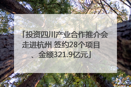 投资四川产业合作推介会走进杭州 签约28个项目、金额321.9亿元