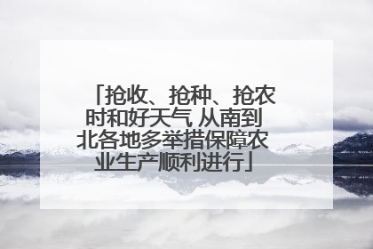 抢收、抢种、抢农时和好天气 从南到北各地多举措保障农业生产顺利进行