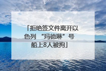 拒绝签文件离开以色列 “玛德琳”号船上8人被拘