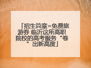 招生简章=免费旅游券 临沂这所高职院校的高考服务“卷”出新高度